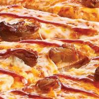 Bbq Pork · Traditional crust brushed with garlic butter and topped sweet and tangy honey BBQ sauce with...