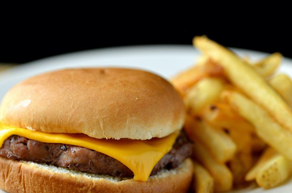 Kid'S Cheese Burger · Mesquite grilled burger with American cheese and choice of side item