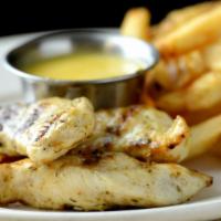 Kid'S Grilled Tenders · Mesquite grilled tenders served with your choice of side item