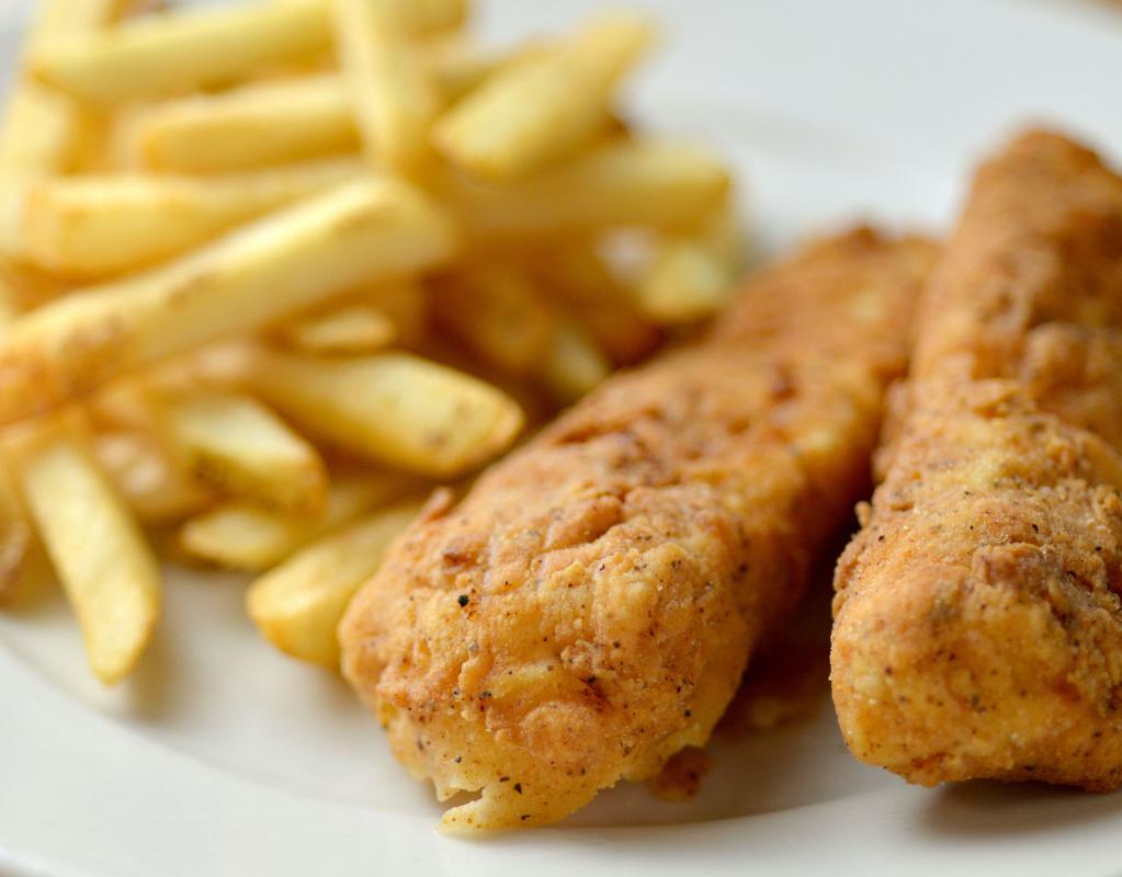 Kid'S Crispy Fish · Two hand breaded and fried cod served with your choice of side item