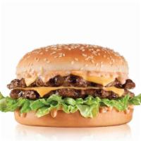 The Big Hardee · Two charbroiled all-beef patties, our classic sauce, two slices of melted American cheese, a...