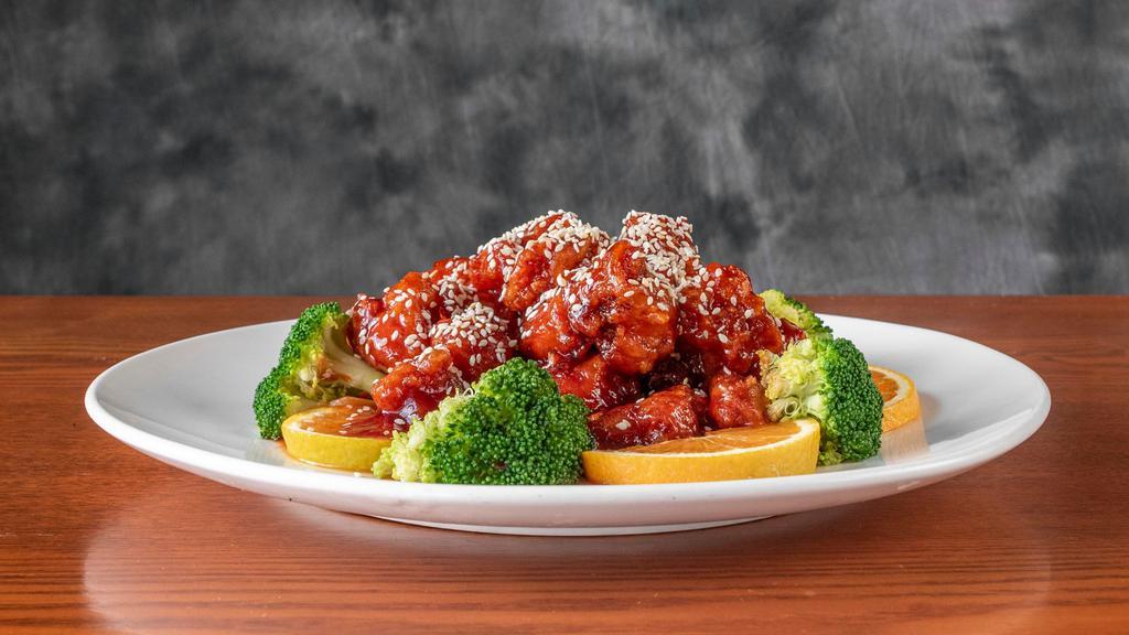 Sesame Chicken · Served with hibachi fried rice steamed rice or brown rice.