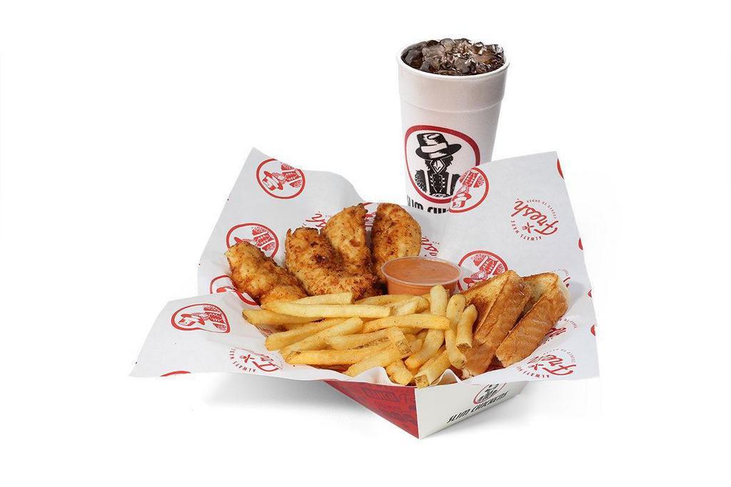 Classic Meal · 4 tenders served with Texas toast, a side, a drink and 1 dipping sauce.