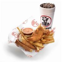 Kids Tender Meal  · 2 tenders fried or grilled served with Texas toast, fries or applesauce, 1 dipping sauce and...
