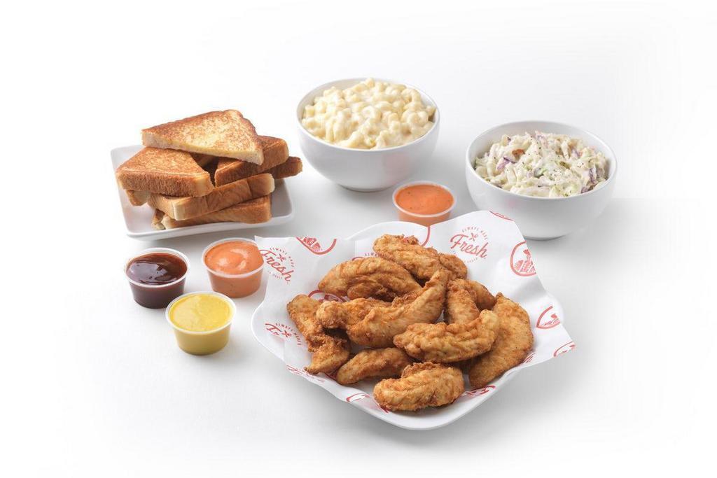 Grab & Go Pack · 10 tenders, choice of 2 large sides, 4 Texas Toast, 4 sauces.