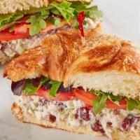 Harvest Chicken Salad (Contains Pecans) · Chicken salad with cranberries and pecans, spring mix and tomato on croissant. *This product...
