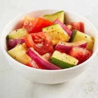 Tomato & Cucumber Salad · A blend of tomatoes and cucumbers with sliced red onions and mixed with balsamic vinaigrette
