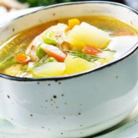 Soup Of The Day · Chicken soup / Seafood / Red peas soup / Seafood gumbo / Veggie ital soup.