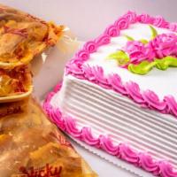 Special For 25 · Serves twenty five people. Vanilla cake, custard filling, covered in merengue, and decorated...