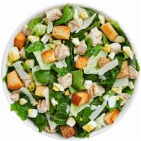 Chicken Caesar Salad · Our Grilled Chicken Caesar comes recommended with a base of Romaine/Iceberg Blend. It is ser...