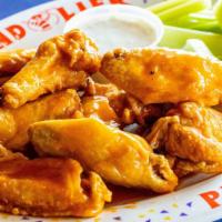 Chicken Wings · Mild, medium, or hot sauce and served with celery and ranch dressing.