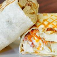 Chicken, Bacon, Avocado & Cheese Wrap · Grilled Chicken, Bacon, Avocado, cheddar cheese & ranch dressing wrapped in a delicious flou...