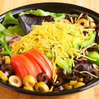 House Side Salad · Lettuce, onion, green peppers, tomato, cheddar cheese.