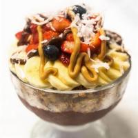 Grain And Berry Bowl · Choice of Base, Organic Granola, Banana, Strawberry, Blueberry, Nutella, Peanut Butter and C...