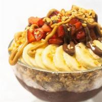 Relax Eat Repeat Bowl · Choice of Base, Organic Granola, Banana, Strawberry, Nutella, Peanut Butter, Honey and Crush...