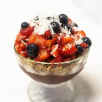 Superfruit Bowl · Choice of Base, Organic Granola, Strawberries, Blueberries, Honey, Chia Seeds, and Coconut S...
