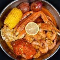 Weekend(Daily) Special · One lobster tail, half pound shrimp (no head), half pound snow crab legs, corn & potato.