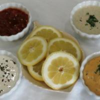 Tahini Sauce (V&Gf) · Sauce made from hulled and ground sesame seeds.
