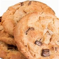 12 Cookies · Warm, half-baked chocolate chip cookie cooked fresh per order! Yum!