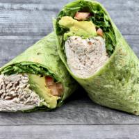 Roasted Turkey Wrap · Roasted Turkey with Avocado, Baby Greens, Tomatoes, Cucumbers, and Herb Mayo