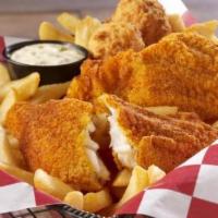 2 Pc Catfish & Fries · Two of our classic, hand-breaded, southern-style catfish fillets served with fries & two hus...