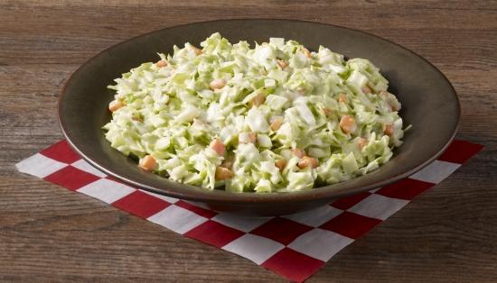 Coleslaw (Large) · Fresh cabbage made with our own secret, sweet slaw dressing recipe. Our coleslaw is made fresh in-house every day and is a perfect side to accompany any shrimp meal.