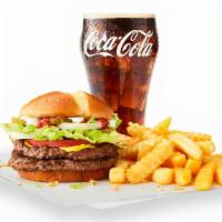 Big Jack Combo · Two big, juicy, all-beef patties stacked with shredded lettuce, sliced tomato, onion, pickle...