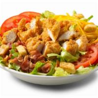 Crispy Chicken Blt Salad · All the delicious tastes of a BLT, without the bread. Fried chicken, lettuce, sliced tomatoe...