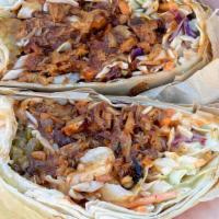 Bbq Jackfruit Wrap · A filling wrap with “VBQ” smothered in our blend of seasonings and house BBQ sauce, crisp ca...
