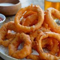 Onion Rings · House made onion rings, battered in a specialty beer.  Served with our secret Sidebar ATL sa...