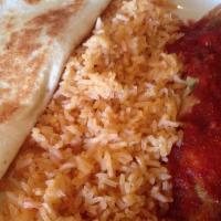 Zapata Special · One cheese quesadilla, side order of rice and one of our authentic chiles rellenos stuffed w...