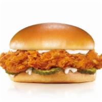 Hand-Breaded Chicken Sandwich · Premium, all-white chicken fillet, hand dipped in buttermilk, lightly breaded and fried to a...