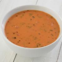 Tomato Basil Soup · Tomato, heavy cream, chicken broth, basil with asiago, smoked provolone, Mozzarella, and Rom...