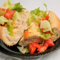 Tuna Melt · Tuna salad, choice of cheese, onion, lettuce, tomato, and baguette.