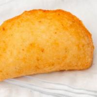 Empanadas: Colombiana · Colombian Empanada made of Corn and stuffed with: Beef, Chicken, or Cheese