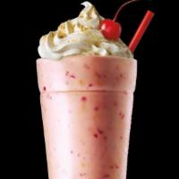 Strawberry Cheesecake Shake · Real ice cream mixed with the creamy flavor of cheesecake, graham cracker crumbs, and real s...