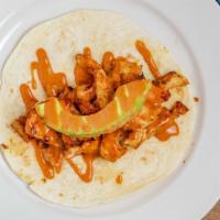 Hawaiian Taco ( 1 ) · Grilled chicken, grilled shrimp, grilled pineapple, sliced avocado. Topped with chipotle sau...