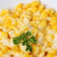 Plain Kernel Corn · Served with mozzarella cheese, special sauce, smashed potato chips, and sauces (Pink and spe...