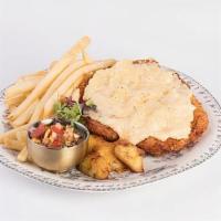 Chic Chicken Chic · Our version of the 90s Argentinian classic, Milanesa Maryland. Crunchy breaded chicken breas...