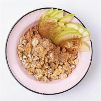 Green Apples In A Bowl · Mighty oats porridge + crunchy green apples + delicious cinnamon honey