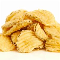 Fried Pickles · HOUSE SPECIALTY! Dill pickle chips breaded and fried to perfection, served with your choice ...
