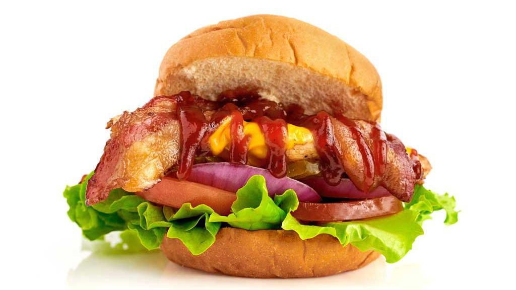 Jefferson'S Chicken Sandwich · Our fresh chicken breast grilled or hand-breaded topped with American cheese, Applewood smoked bacon, and bbq sauce.