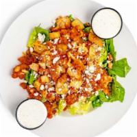 Buffalo Chicken Salad · Our house salad topped with your choice of fresh to order grilled chicken or hand-breaded ch...