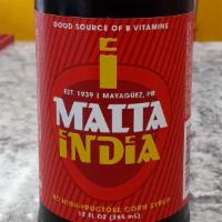Malta India 12Oz · La malta India contiene varias Vitaminas , estas vitaminas ayudan a tener una buena dieta y ...