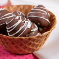Strawberries Waffle Bowl · Waffle Bowl with Chocolate Covered Strawberries