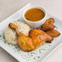Pollo Asado / Roasted Chicken · Marinated, slow roasted chicken leg quarters.
Served with your choice of 2 sides.