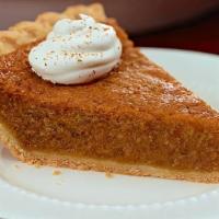 Pumpkin Pie · Fully baked and seasoned with All-Spice, Cinnamon, Cloves, Ginger & Nutmeg.