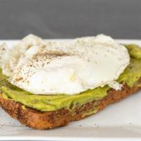 Avocado Toast · Whole Wheat toast with avocado spread.  Egg optional