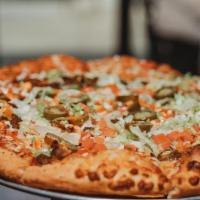 Bbq Trio Pizza (Half & Half 10In Small) · Grilled chicken, slow-smoked pulled pork, and your choice of mild Savannah sausage or spicy ...