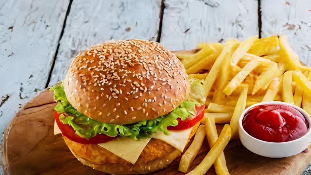 Chicken Burger Combo · Fried Chicken Patty with Mayo, Lettuce & Tomato. Add Cheese for an additional charge.
